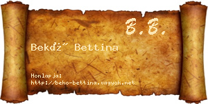 Bekő Bettina névjegykártya